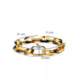 Bracciale Ti Sento Maglie con Motivo Leopardo in Argento Dorato 2947TU Dimensioni