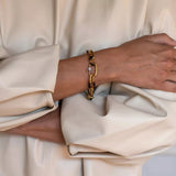 Bracciale Ti Sento Maglie con Motivo Leopardo in Argento Dorato 2947TU Indossato