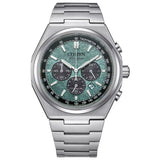 CITIZEN Orologio da uomo Eco-drive cronografo, data, cassa e cinturino in supertitanio quadrante verde CA4610-85X
