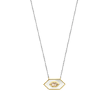TI SENTO Collana donna in argento bicolore con centrale a forma esagonale con pietre 34039MW