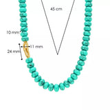 Collana Ti Sento con Pietre Turchesi e Chiusura Dorata 34049TQ Dimensioni