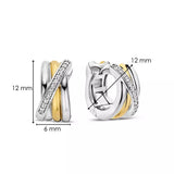 Orecchini Cerchio Ti Sento Intrecciati in Argento Bicolore con Zirconi 7960ZY Dimensioni