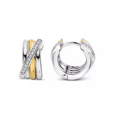 Orecchini Cerchio Ti Sento Intrecciati in Argento Bicolore con Zirconi 7960ZY Variante2