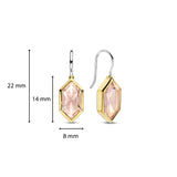 TI SENTO orecchini pendenti in argento bicolore a forma esagonale con pietre color nude 7945NU Dimensioni