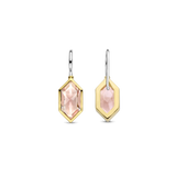 TI SENTO orecchini pendenti in argento bicolore a forma esagonale con pietre color nude 7945NU Variante2