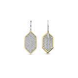 TI SENTO orecchini pendenti in argento bicolore a forma esagonale con pavé di zirconi 7942ZY variante