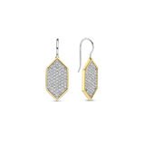 TI SENTO orecchini pendenti in argento bicolore a forma esagonale con pavé di zirconi 7942ZY