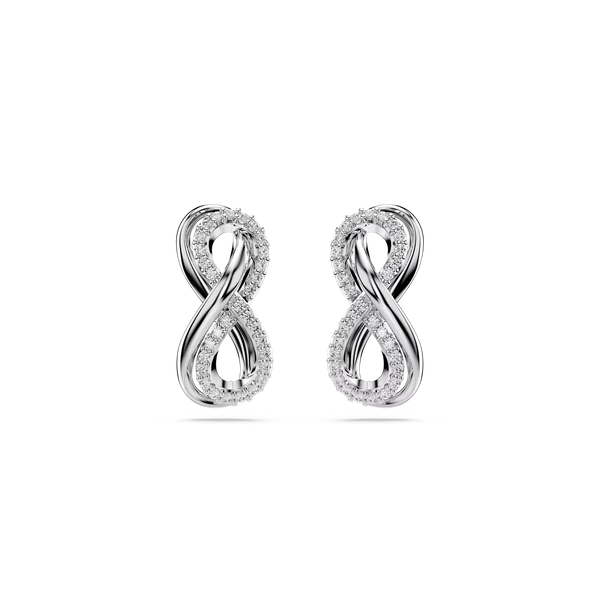SWAROVSKI Orecchini con simbolo infinito in metallo rodiato e zirconi 5687269
