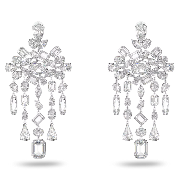 Orecchini Swarovski Chandelier Pendenti Rodiati con Cristalli di Varie forme 5639329