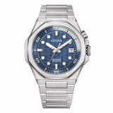 CITIZEN Orologio Automatico Uomo Serie 8 con Cassa Ottagonale Quadrante Blu e Cinturino Acciaio NB6060-58L