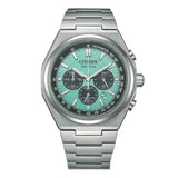CITIZEN Orologio da uomo Eco-drive cronografo, data, cassa e cinturino in supertitanio quadrante verde CA4610-85M