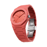 D1 Milano Orologio al Quarzo Solo Tempo con Cassa Ottagonale Quadrante Rosso e Cinturino in Policarbonato Rosso PCBU05 Variante