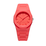D1 Milano Orologio al Quarzo Solo Tempo con Cassa Ottagonale Quadrante Rosso e Cinturino in Policarbonato Rosso PCBU05
