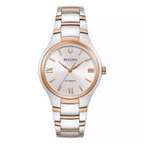 BULOVA Orologio Automatico Donna con Cassa e Cinturino in Acciaio Bicolore Quadrante Argento 98L313