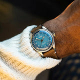 Orologio ORIS Big Crown Pointer Date Cervo Volante quadrante blu cinturino in pelle marrone 01 754 7779 4065-Set