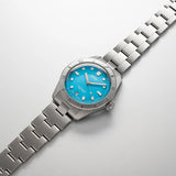 Orologio ORIS Divers Sixty-Five Cotton Candy quadrante azzurro bracciale in acciaio 01 733 7771 4055-07 8 19 18 dettaglio 3