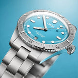 Orologio ORIS Divers Sixty-Five Cotton Candy quadrante azzurro bracciale in acciaio 01 733 7771 4055-07 8 19 18 dettaglio