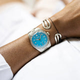 Orologio ORIS Divers Sixty-Five Cotton Candy quadrante azzurro bracciale in acciaio 01 733 7771 4055-07 8 19 18