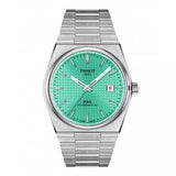 Orologio TISSOT Automatico Solo Tempo Cassa e Cinturino in Acciaio Quadrante Verde Chiaro T1374071109101