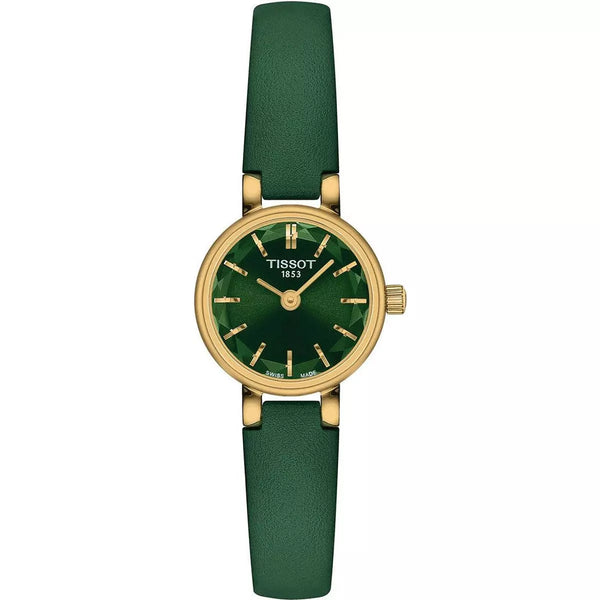 Orologio al Quarzo Tissot da Donna Cassa in Acciaio Dorato Quadrante Verde Cinturino in Pelle Verde T1400093609100