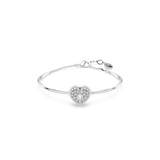 SWAROVSKI Bracciale rigido con cuore in metallo rodiato e zirconi 5684385