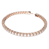 Bracciale donna Swarovski tennis in metallo placcato oro rosa e zirconi taglio rotondo 657659 Variante2