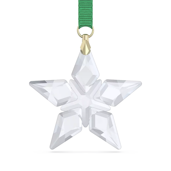 Swarovski decorazione stella piccola Edizione 2023 con cristalli sfaccettati e cordino verde 646769