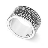 ZANCAN Anello Fascia da Uomo in Argento Brunito con Scritta EXA079 Variante