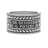 ZANCAN Anello Fascia da Uomo in Argento Brunito con Scritta EXA079