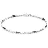 ZANCAN bracciale da uomo in argento con maglie intervallate da elementi in ceramica nera ESB167-N