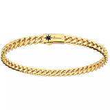 ZANCAN Bracciale da Uomo in Argento Dorato Maglia Groumette o Cubana con Rosa dei Venti EXB659-OG