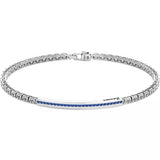 ZANCAN bracciale semirigido da uomo in argento con centrale impreziosito da pietre blu EXB729-BL