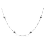 ZANCAN Collana da Uomo a Maglia in Argento con Pietre Dure Naturali di Spinello Nero EXC380