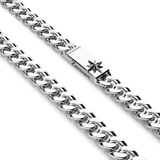ZANCAN Collana da Uomo Maglia Groumette o Cubana in Argento Rodiato EXC470 Dettaglio