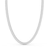 ZANCAN Collana da Uomo Maglia Groumette o Cubana in Argento Rodiato EXC470