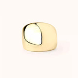 ALFYO Anello a Fascia Bold in Oro Giallo 18 kt frontale