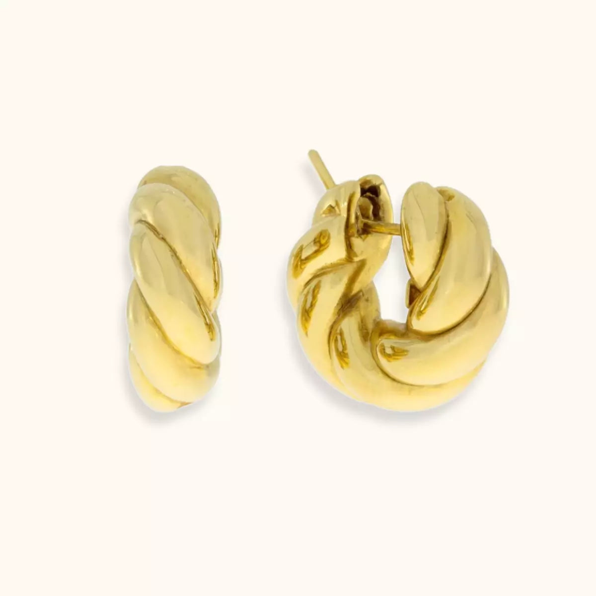 Orecchini a cerchio vintage in metallo color oro - Italia Orecchini a cerchio vintage in metallo color oro - Italia