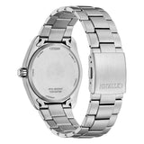 Citizen SuperTitanio26 vista fondello a vite in titanio con incisioni Eco-Drive e chiusura bracciale logo AW1900-50L