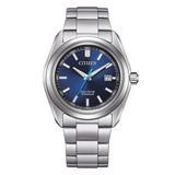 Citizen SuperTitanio26 orologio da polso Eco-Drive quadrante blu con indici a bastoni e bracciale in titanio AW1900-50L