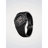 D1 Milano Polycarbon Diver Carbon Harbor vista laterale bracciale integrato e chiusura butterfly nascosta PDBJ01