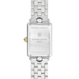 Frederique Constant Classics Art Deco Carree fondello in acciaio inciso con vetro zaffiro e bracciale bicolore FC-200MPW2AC3B