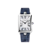 Frederique Constant Classics Art Deco Carree quadrante madreperla numeri romani, cinturino pelle blu con diamanti FC-200MPW2AC2D6