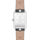 Frederique Constant Classics Art Deco Carree fondello inciso in acciaio con cinturino pelle nera vista posteriore FC-200MPW2ACD6