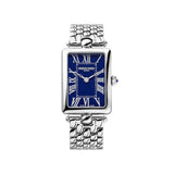 Frederique Constant Classics Art Deco Carree orologio donna quadrante blu effetto smalto numeri romani bracciale acciaio FC-200N2AC6B