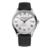 Frederique Constant Classics Automatic quadrante argentato guilloché numeri romani cinturino pelle nero FC-303MC5B6