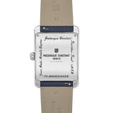 Frederique Constant Classics Carree Calendar Moonphase fondello inciso acciaio inossidabile con cinturino pelle blu FC-265S4C6