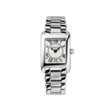 Frederique Constant Classics Carree Ladies orologio donna quadrante argentato Clous de Paris numeri romani acciaio FC-200MC26B