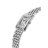 Frederique Constant Classics Carree Small Seconds vista laterale cassa rettangolare acciaio corona a cipolla FC-235S2C6B