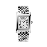 Frederique Constant Classics Carree Small Seconds quadrante argentato numeri romani bracciale acciaio FC-235S2C6B