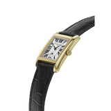 Frederique Constant Classics Carree Small Seconds vista laterale cassa rettangolare oro giallo e corona a cipolla FC-235S2C5